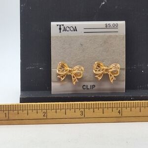 Tacoa Goldtone Bow Clip On Earrings